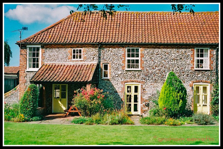 Typical Norfolk farmhouse.  Note the distinctive stone walls